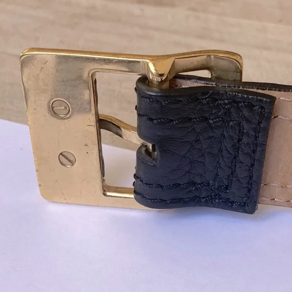 Burberry Black Leather 36/90 Waist Belt. - Picture 11 of 12